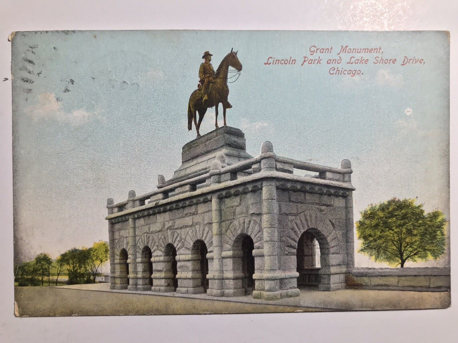 1909 Grant Monument Lincoln Park And Lake Shore Drive Chicago Postcard