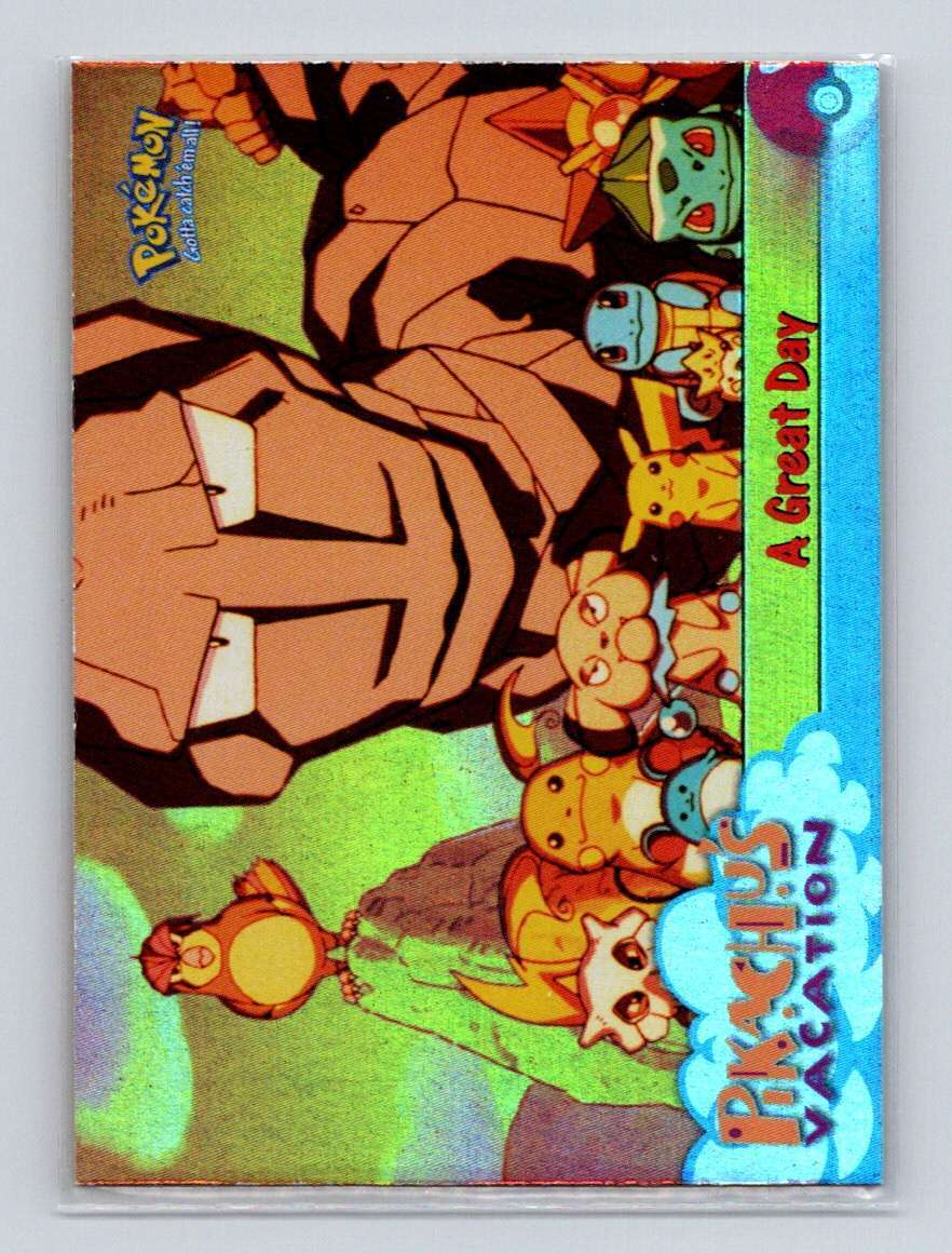 A Great Day #58 Topps Pokemon the First Movie Pikachu\'s Vacation Foil 1st Print