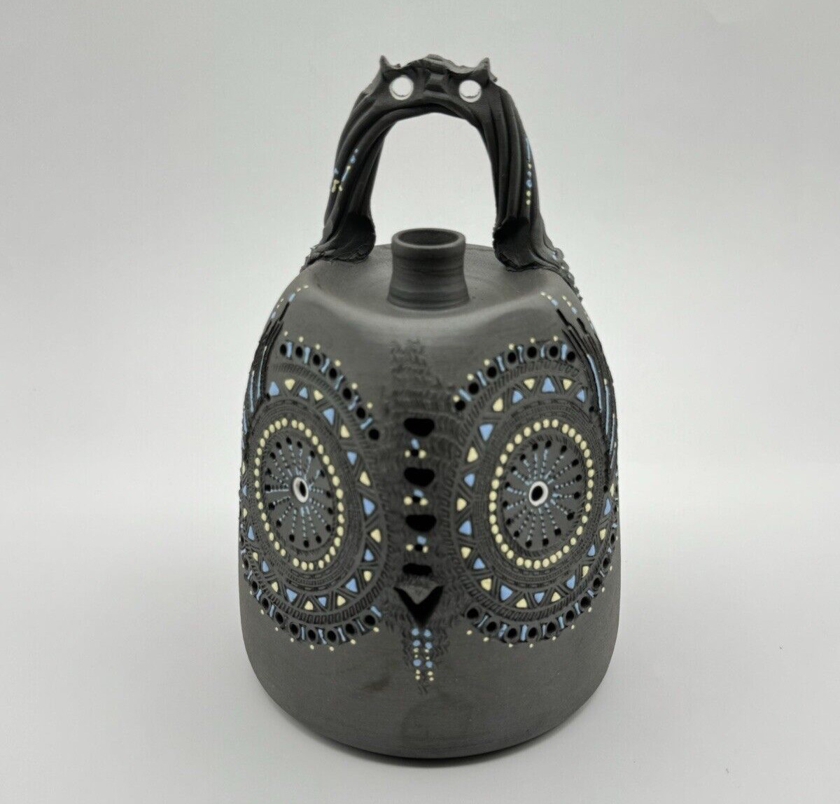 Vintage handmade Owl  Pottery Vase