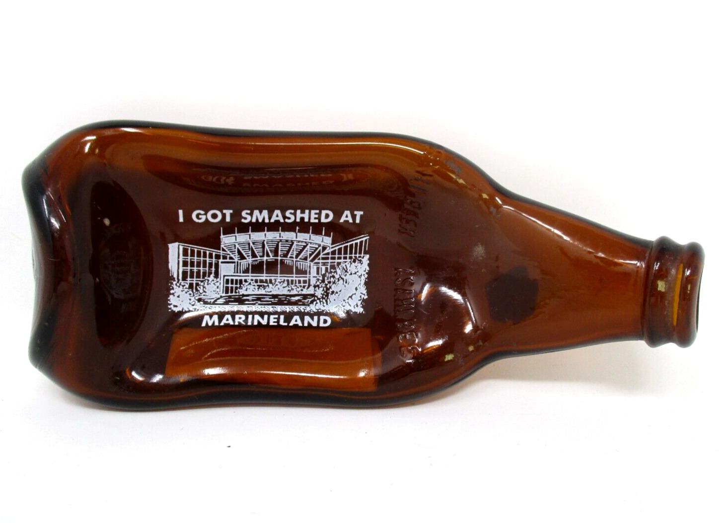 Vintage Marineland Souvenir Smashed Bottle Glass