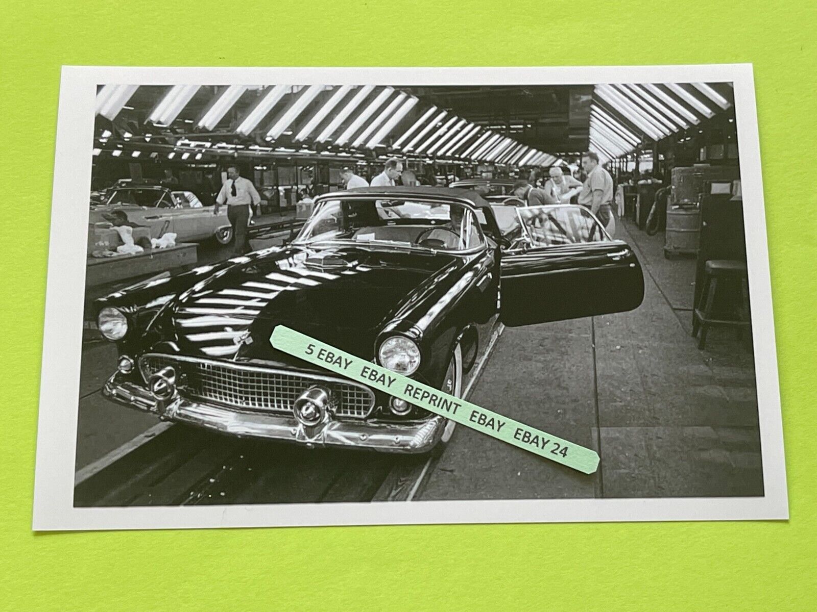 Found PHOTO of an Old 1956 or 1957 FORD THUNDERBIRD Assembly Line Detroit T BIRD