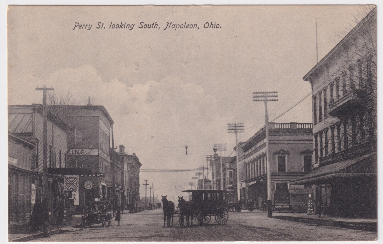 OHIO NAPOLEON PERRY ST VIEW SOUTH POSTED 1910 TO MORRIS PASS, MECHANICSBURG PA.