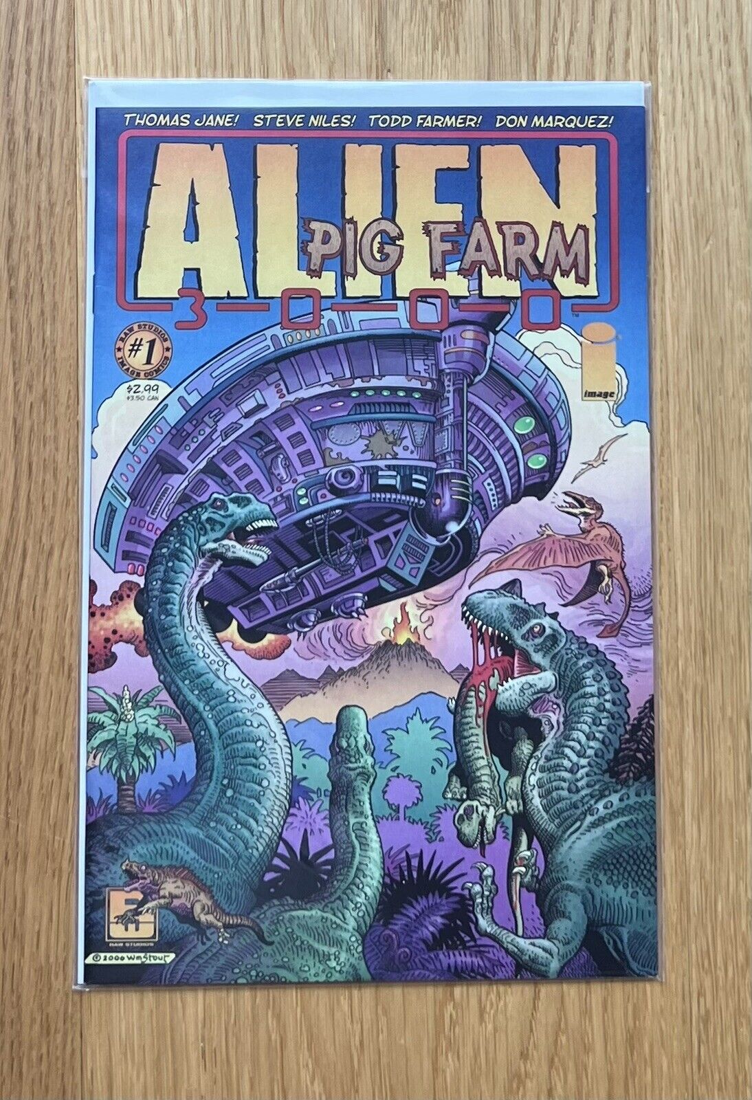 Image Comics ALIEN PIG FARM 3000 #1 Steve Niles DINOSAURS ATTACK Stout Cover