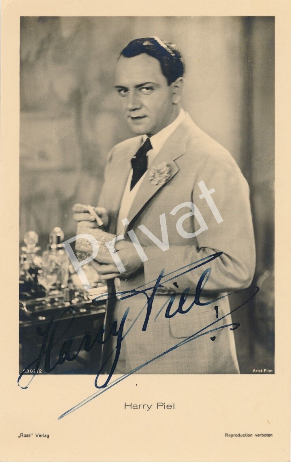 100% Original Autograph Autographed Harry Piel L1.67