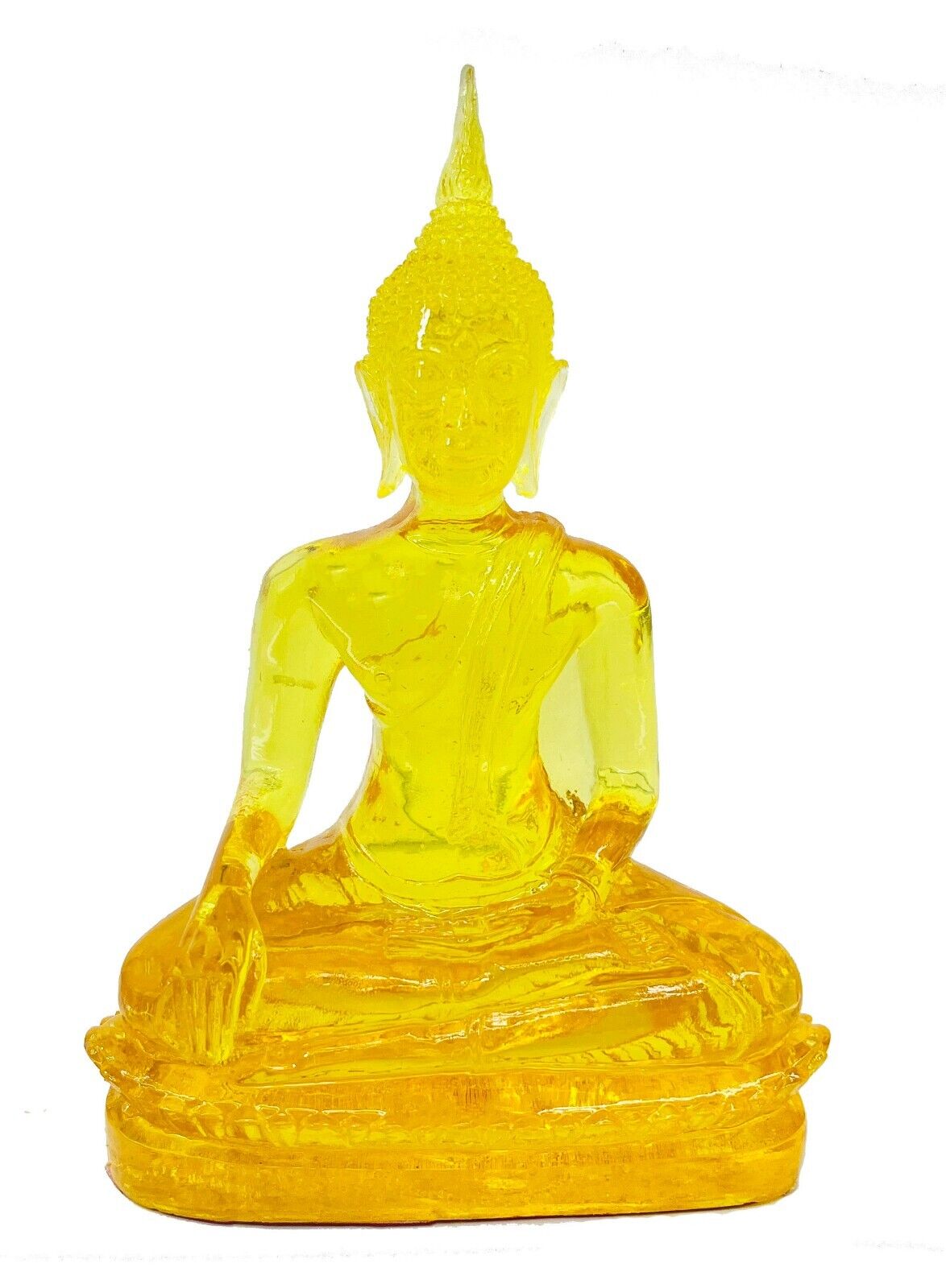 Buddha overcoming Temptations  Yellow Thai Buddha statue for home decor  045
