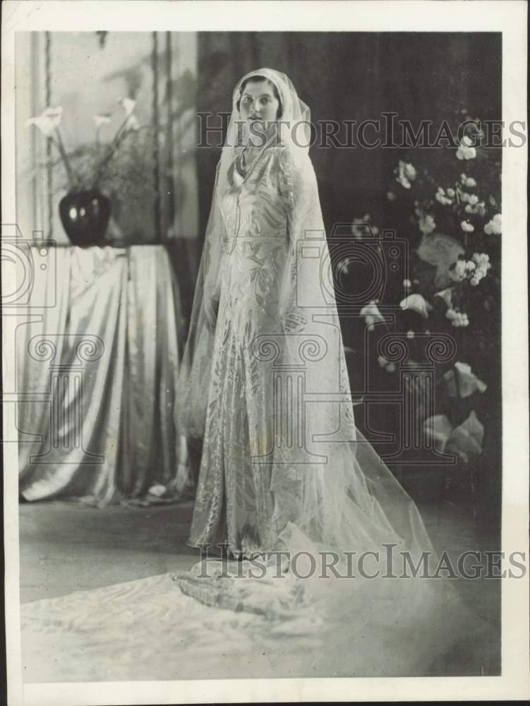 1931 Press Photo Princess Isabella D\'Orleans Bragance in her wedding gown