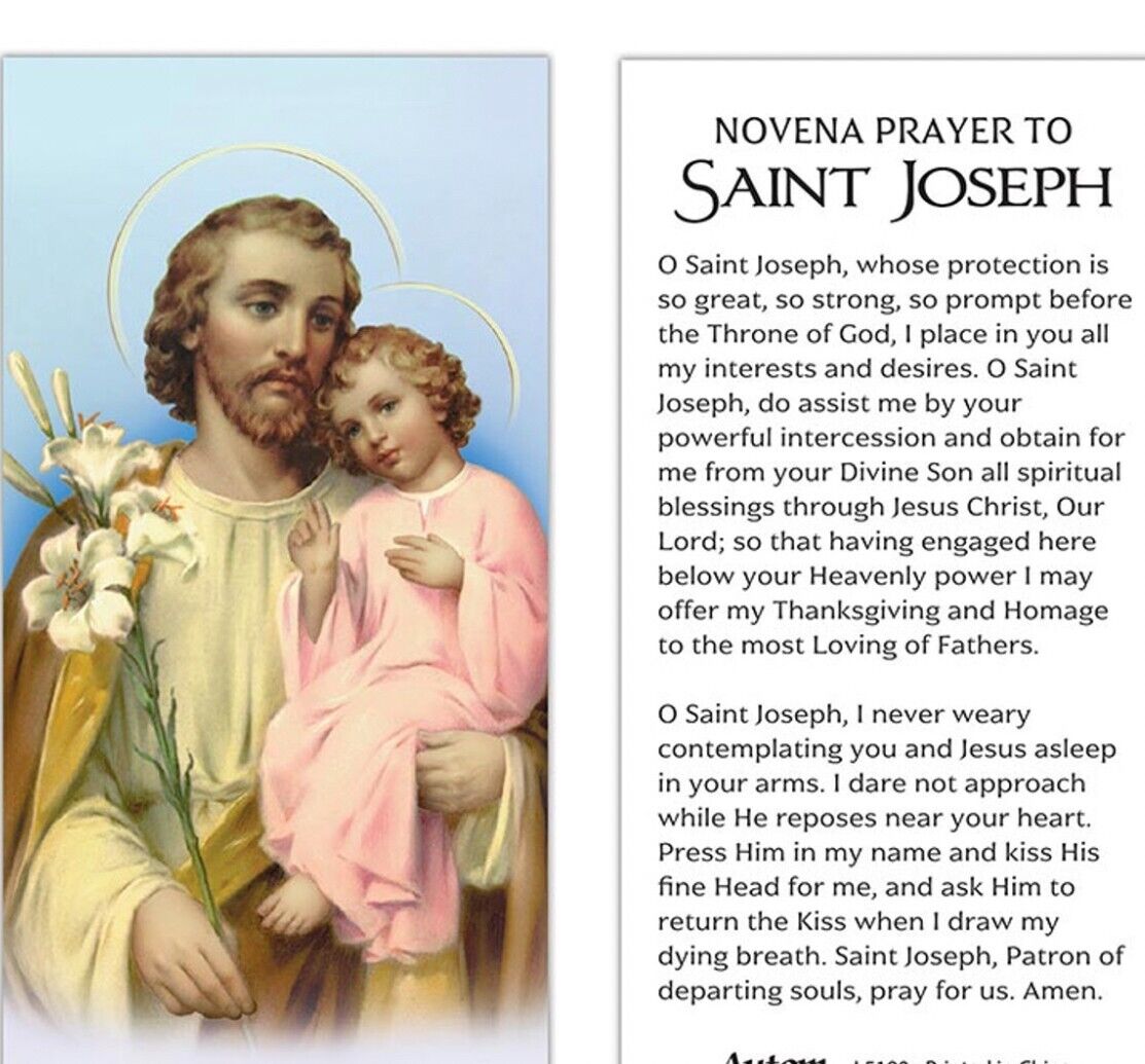 Saint Joseph Prayer Card + Medal & 20\