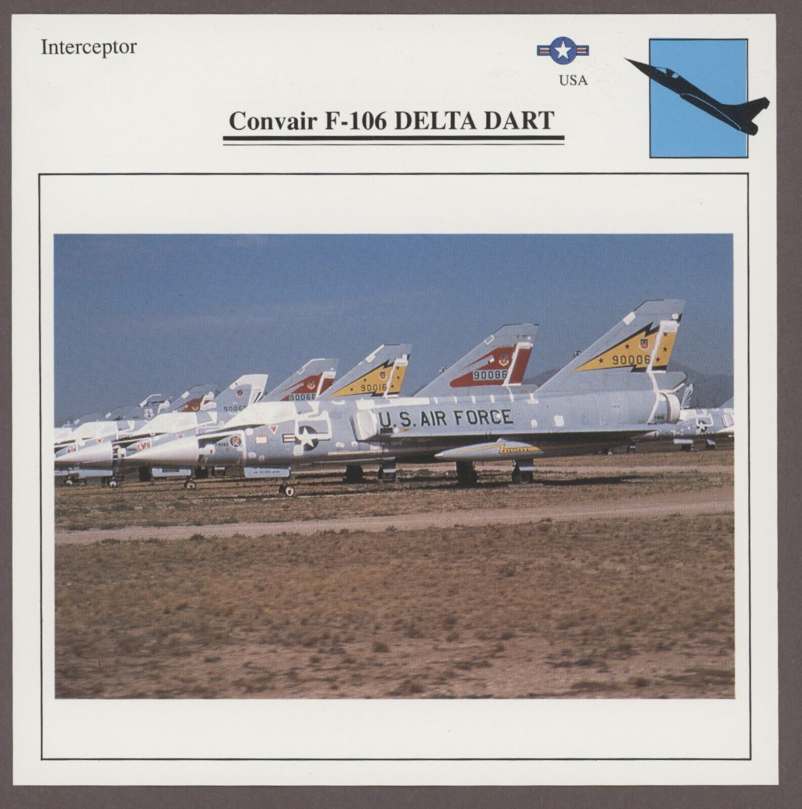 Convair F-106 Delta Dart  Warplanes Military Aircraft Edito Service Card USA