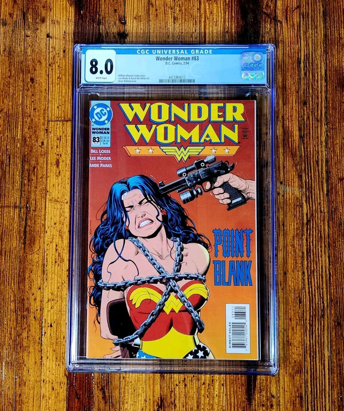 CONTROVERSIAL COVER Wonder Woman #83 CGC 8.0 DC 1994 Bolland Point Blank Captive