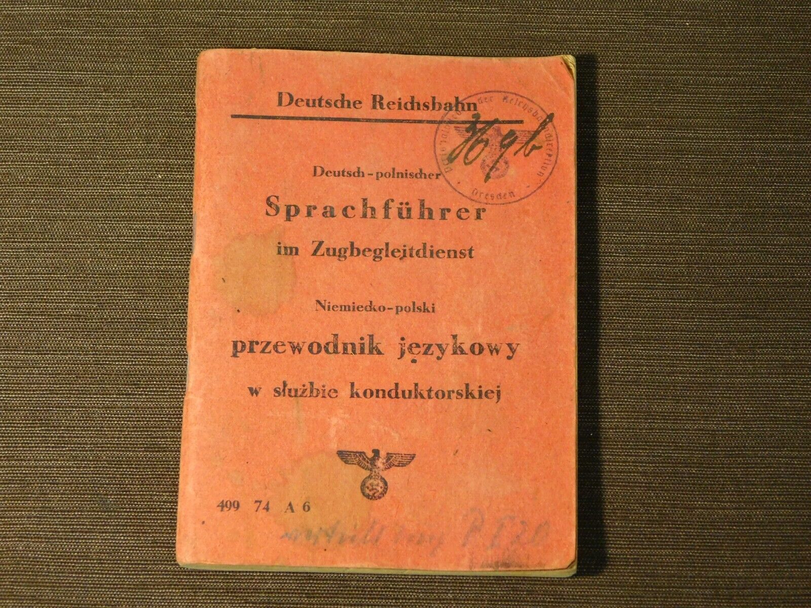 VINTAGE WWII GERMAN BOOKLET DEUTSCHE REICHSBAHN SPRACHFUHRER