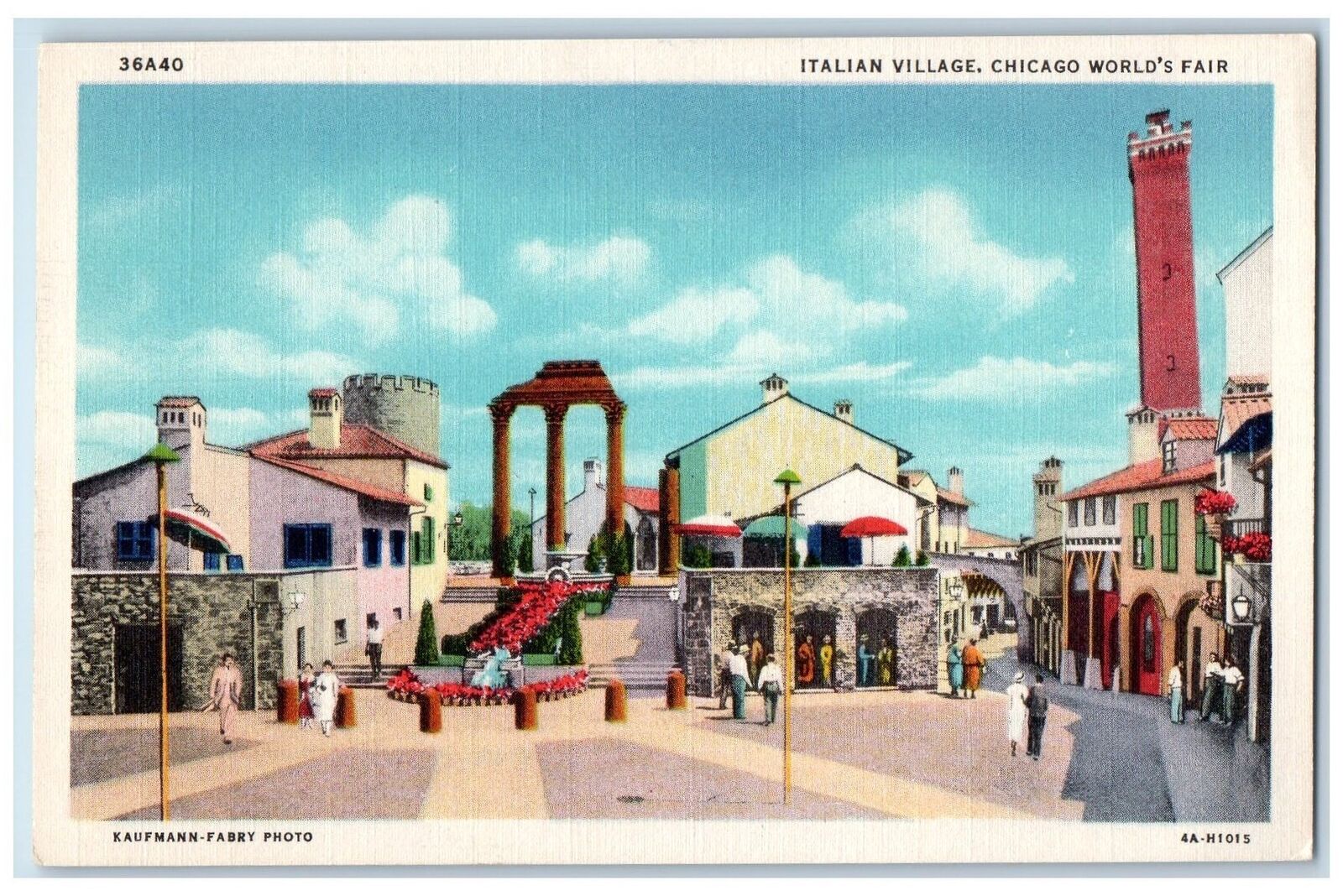 c1940\'s Italian Village Chicago World\'s Fair Scenes Chicago Illinois IL Postcard
