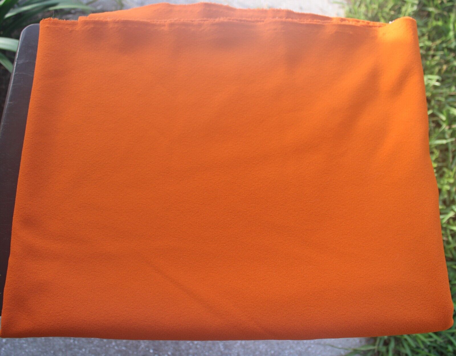 Vintage 1970s Burnt Orange Polyester Double Knit Garment Fabric, 2 yds x 56 in