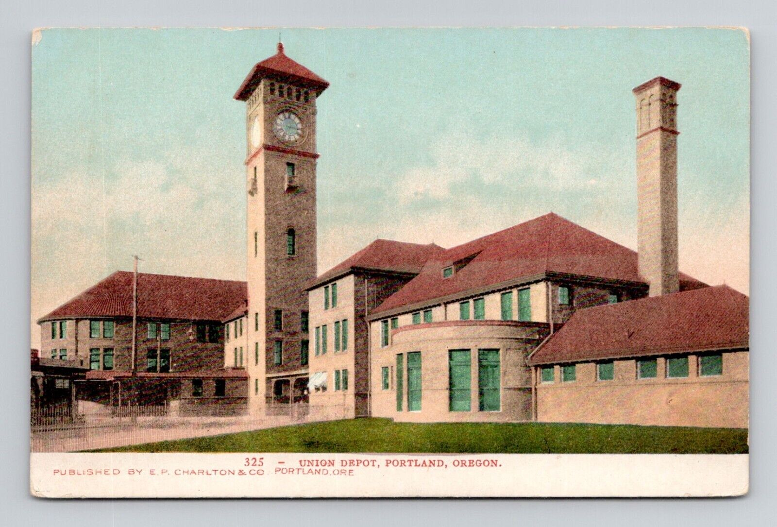 Postcard Union Depot in Portland Oregon, Antique N13