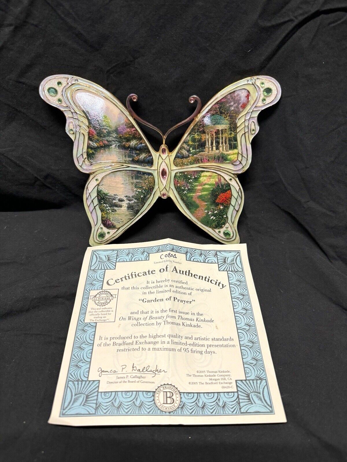 Thomas Kinkade Garden Of Prayer Butterfly On Wings Of Beauty w/ Certificate 1st