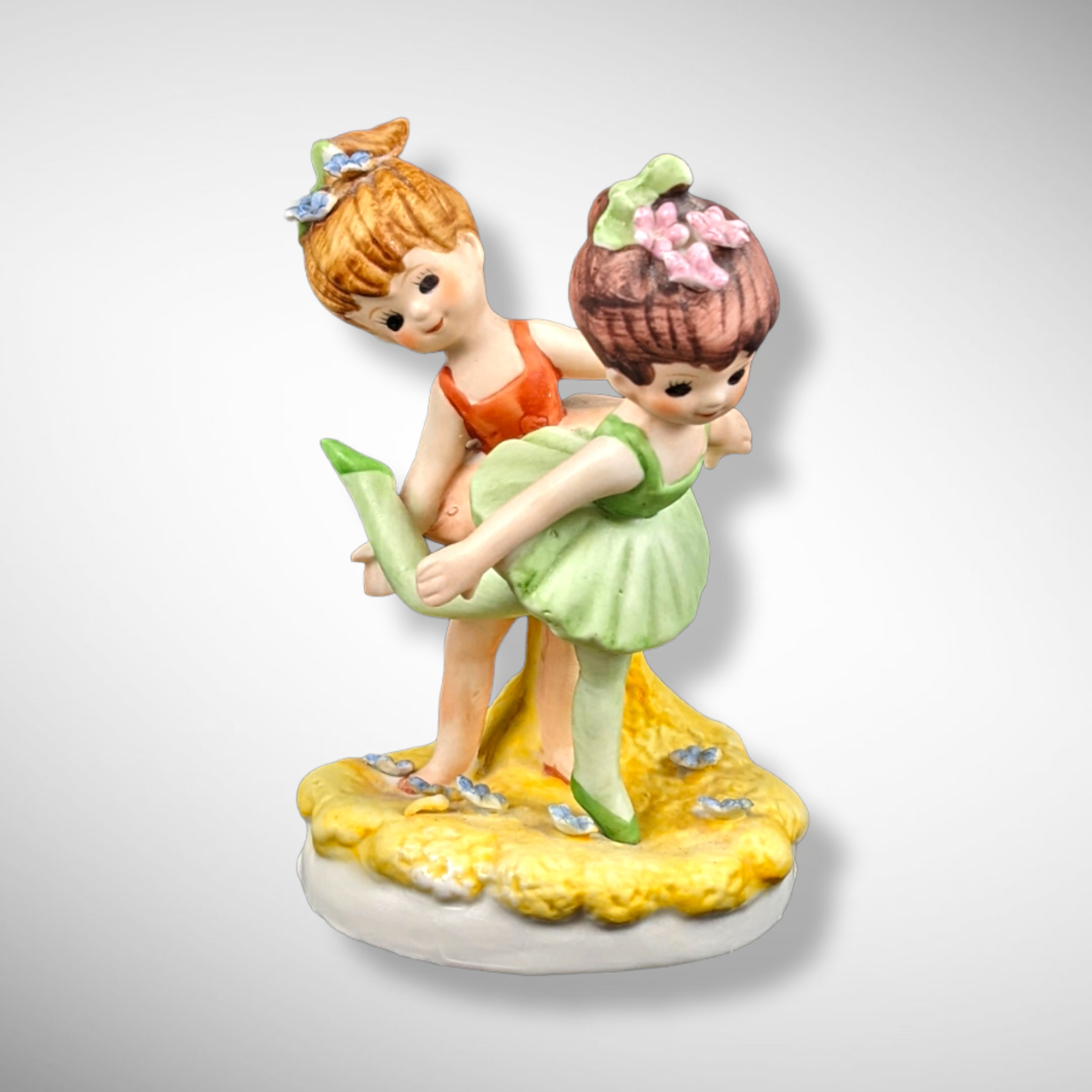 Lefton Pair of Ballerina Girls Dancing Figurine