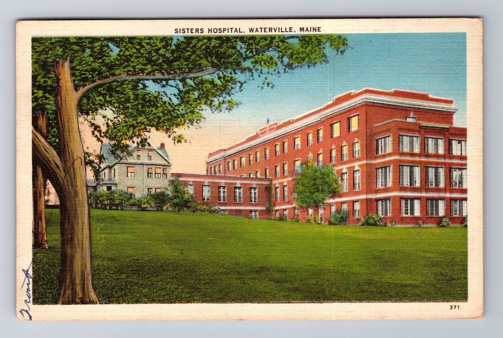 Waterville ME-Maine, Sisters Hospital, Vintage c1949 Souvenir Postcard
