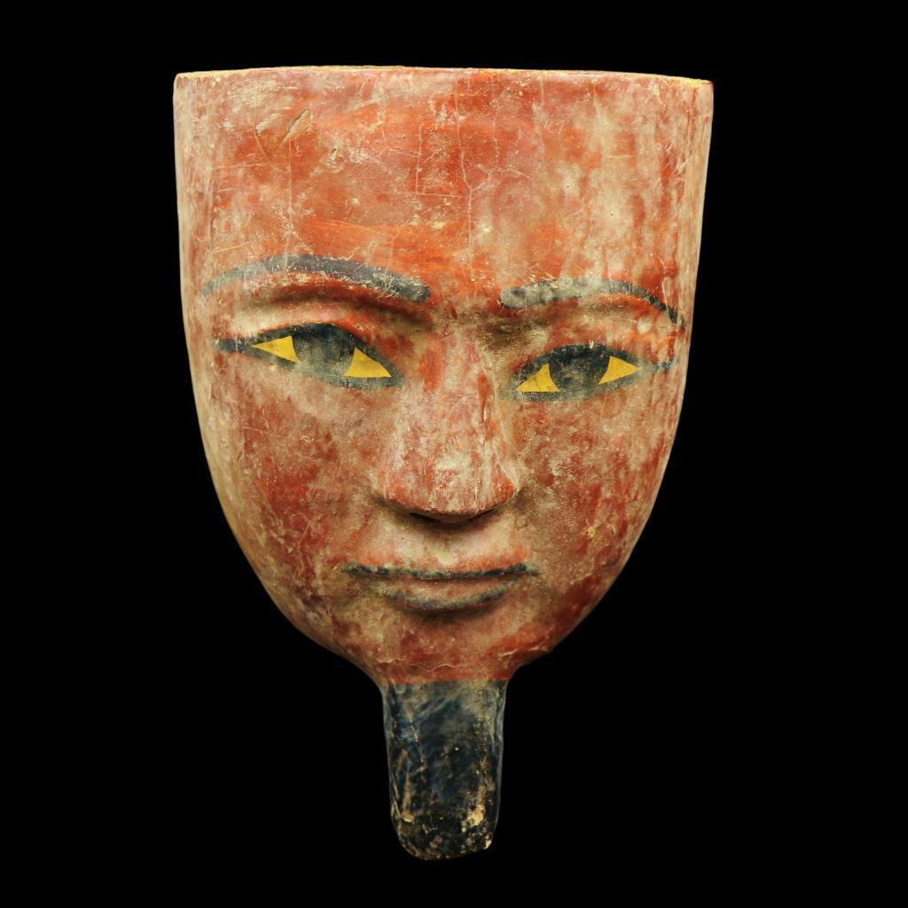 XX-Large...Antique Egyptian WOOD RED MASK Figure of ANCIENT EGYPT..ONE OF A KIND