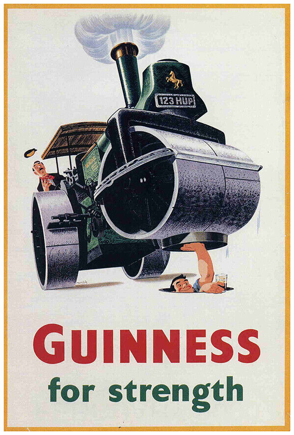 Guinness for Strength  - Vintage Advertising Poster - Beer and Wine Print