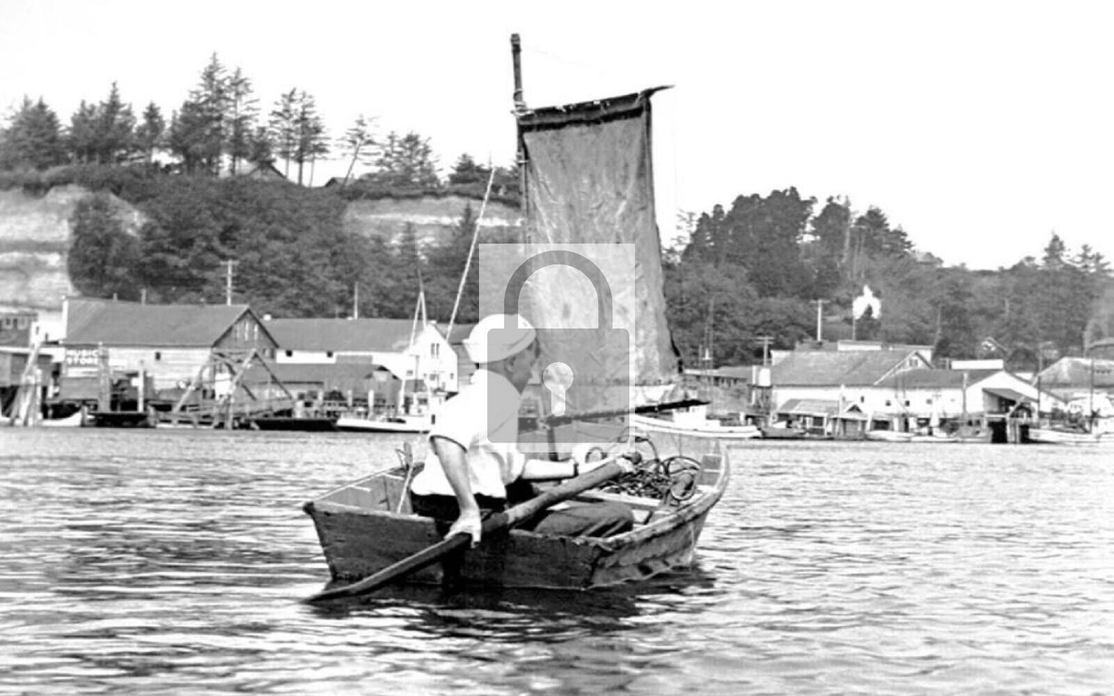 Sail Boat Yaquina Bay Newport Oregon OR Reprint Postcard
