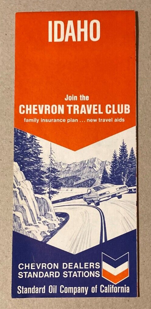 1969 IDAHO CHEVRON TRAVEL CLUB ROAD MAP
