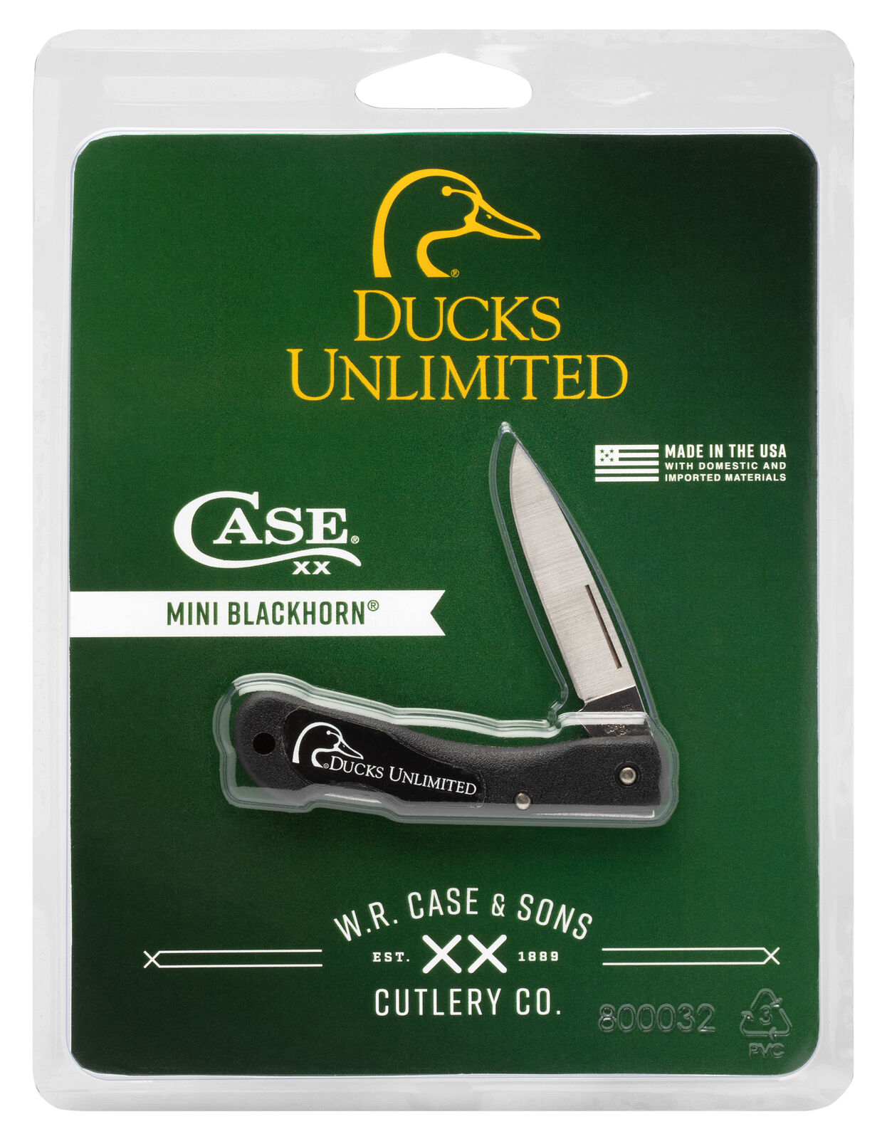 Case xx Ducks Unlimited Black Blackhorn Lockback 17526 Stainless Pocket Knife