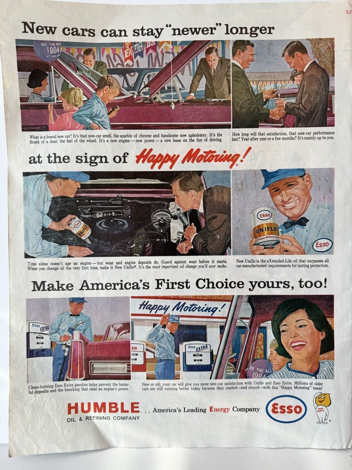 Vintage Esso 1964 Print Ad Post Magazine