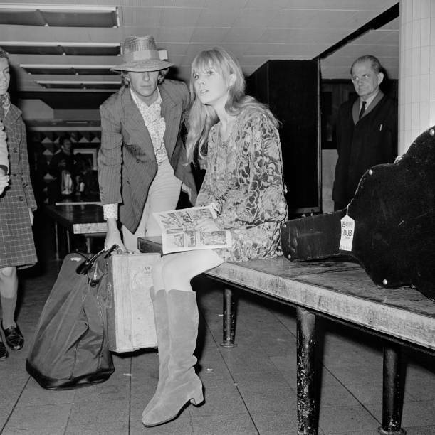 Marianne Faithfull Arrives At London Airport 1967 OLD PHOTO