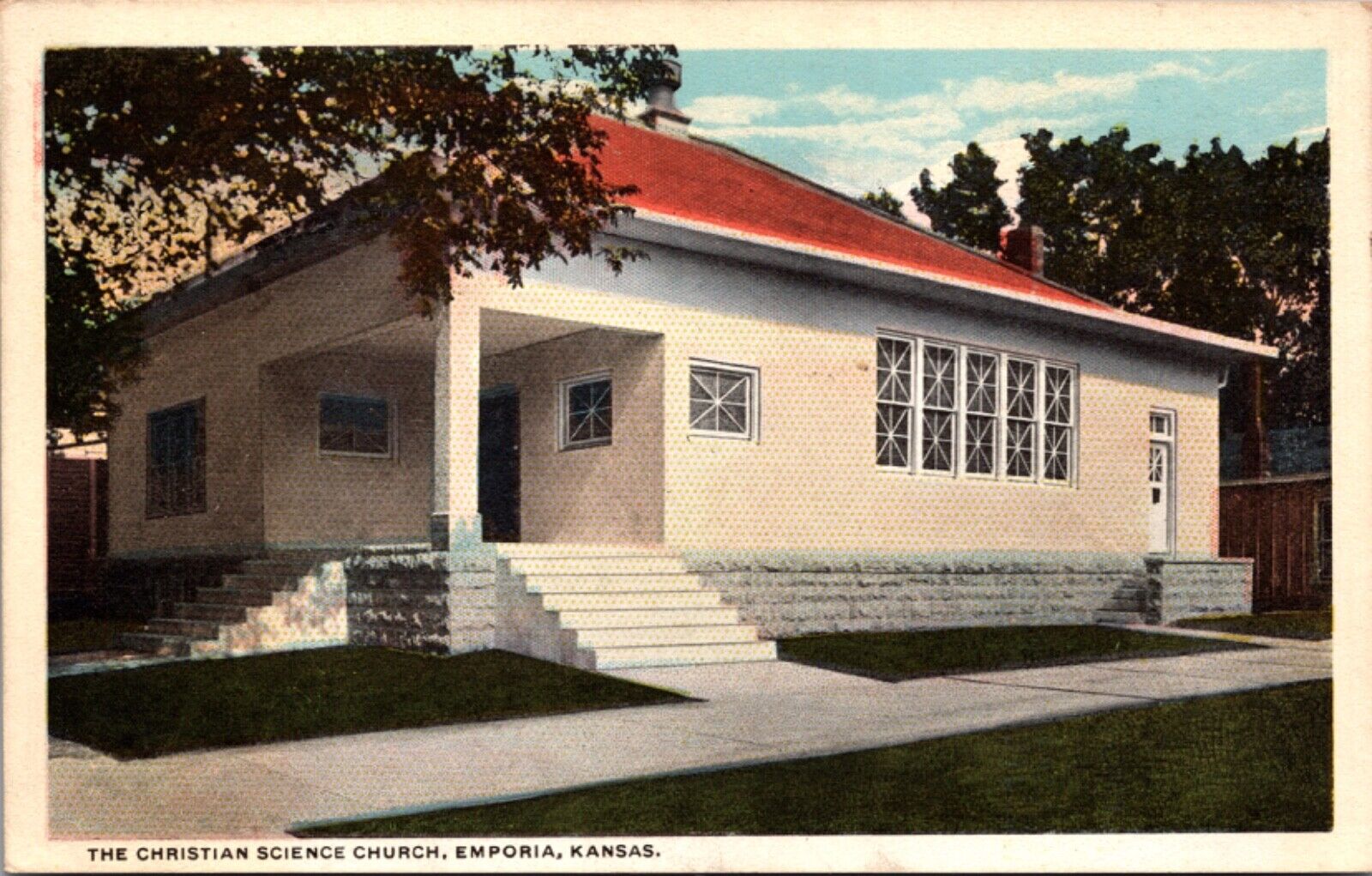 Postcard The Christian Science Church in Emporia, Kansas