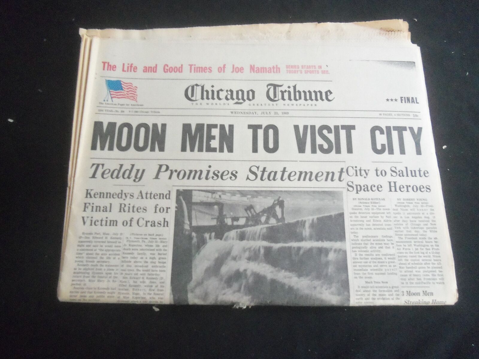 1969 JULY 23 CHICAGO TRIBUNE NEWSPAPER - MOON MEN TO VISIT CITY - NP 5852