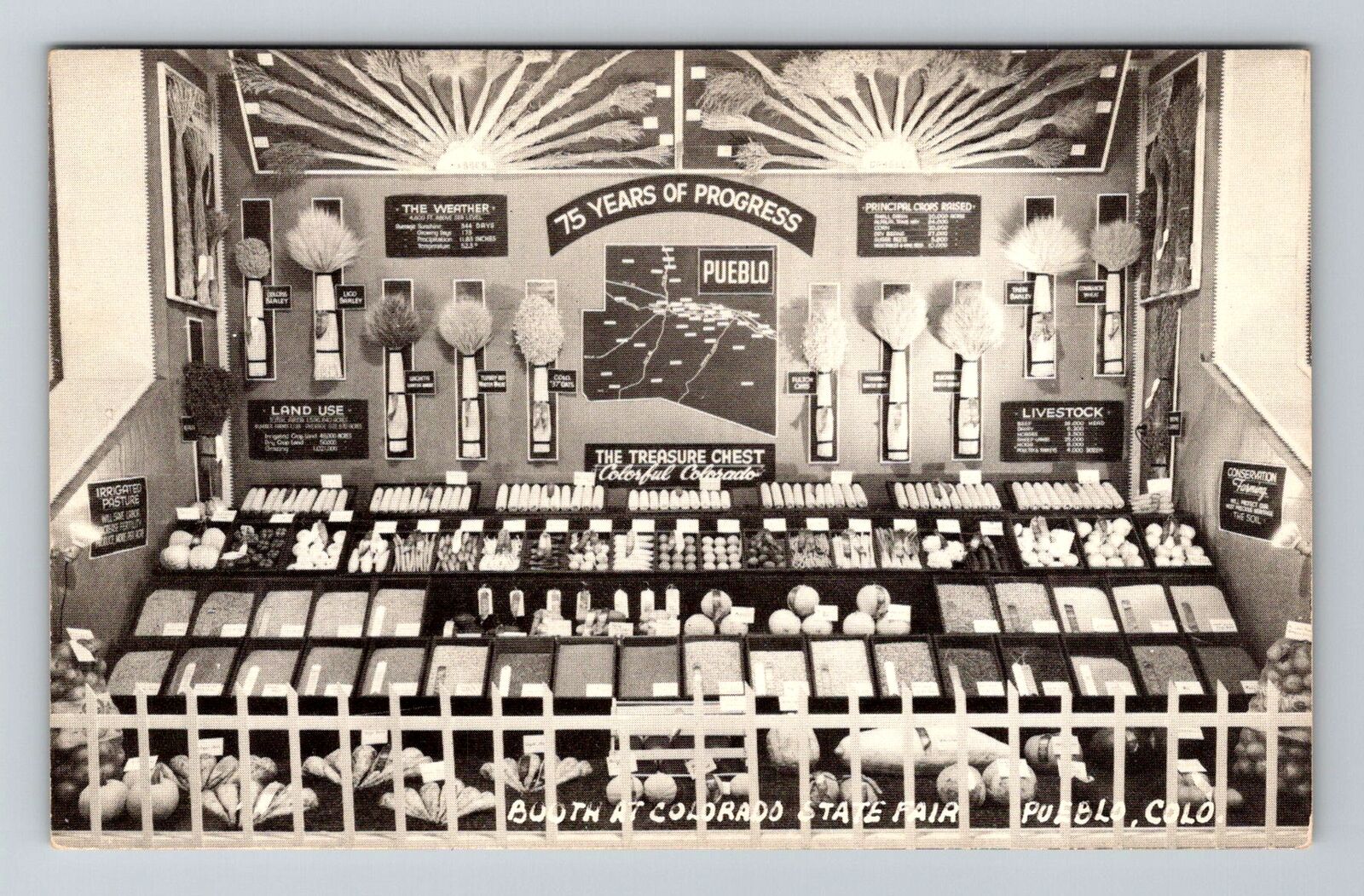 Pueblo CO-Colorado, Booth at Colorado State Fair, Vintage Postcard