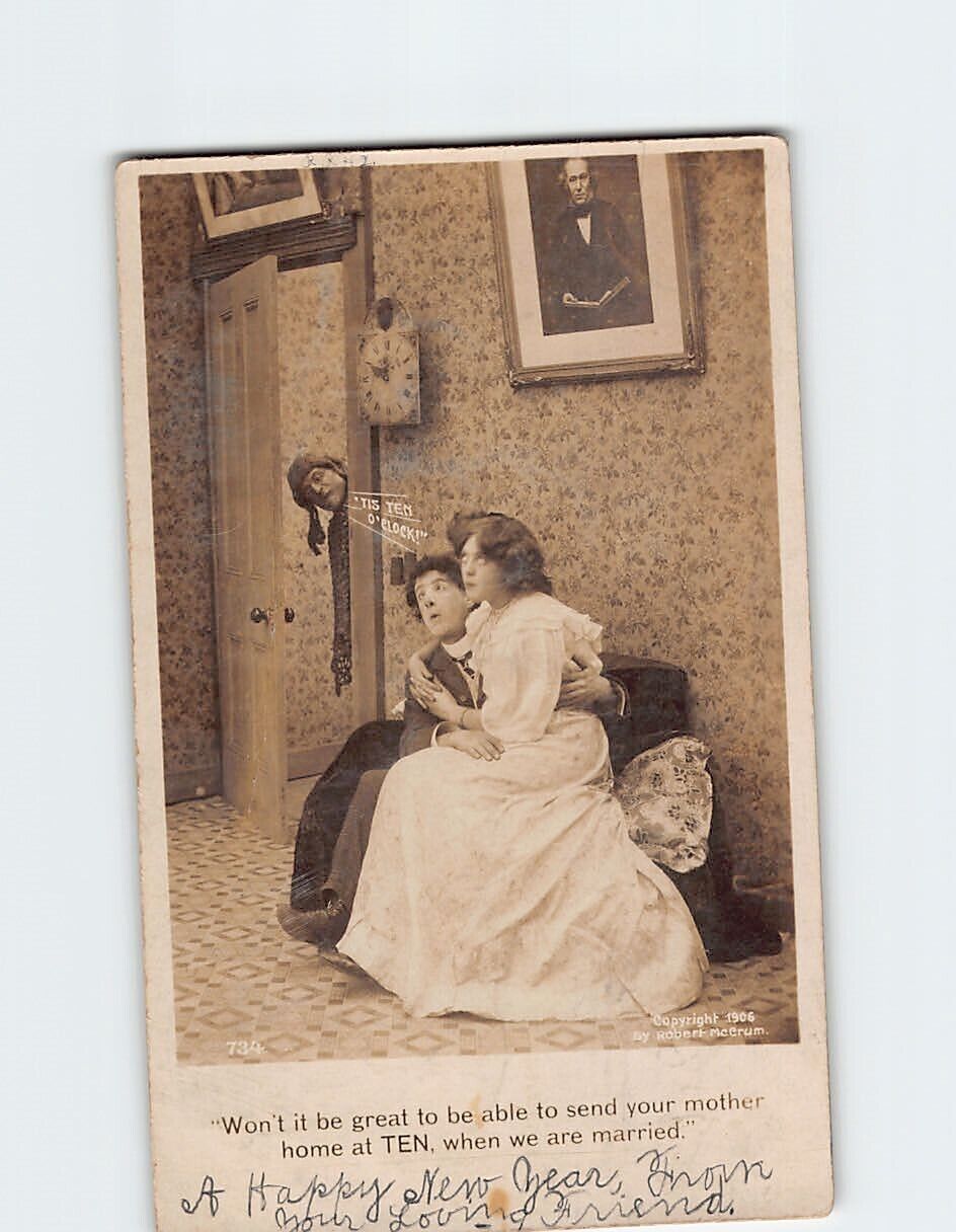 Postcard Love/Romance Greeting Card with Quote and Lovers Mother Picture