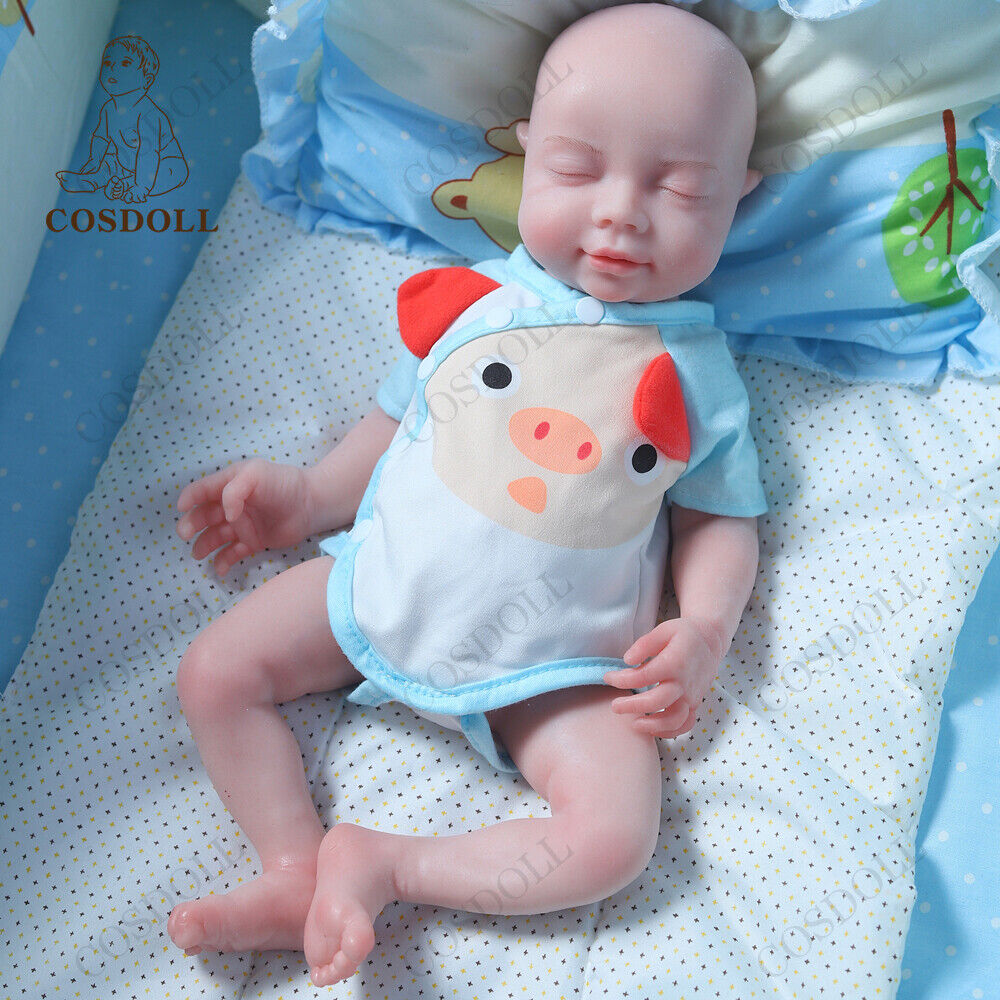 COSDOLL 16''Newborn Girl Lifelike Platinum Silicone Baby Reborn Eyes Closed Doll