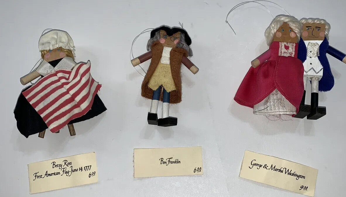 Patriots Ornaments Handcrafted for Lord & Taylor George & Martha Washington MORE