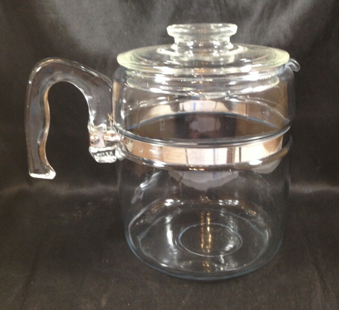 Vintage PYREX 7759B 9 Cup Glass Percolator Carafe and Lid