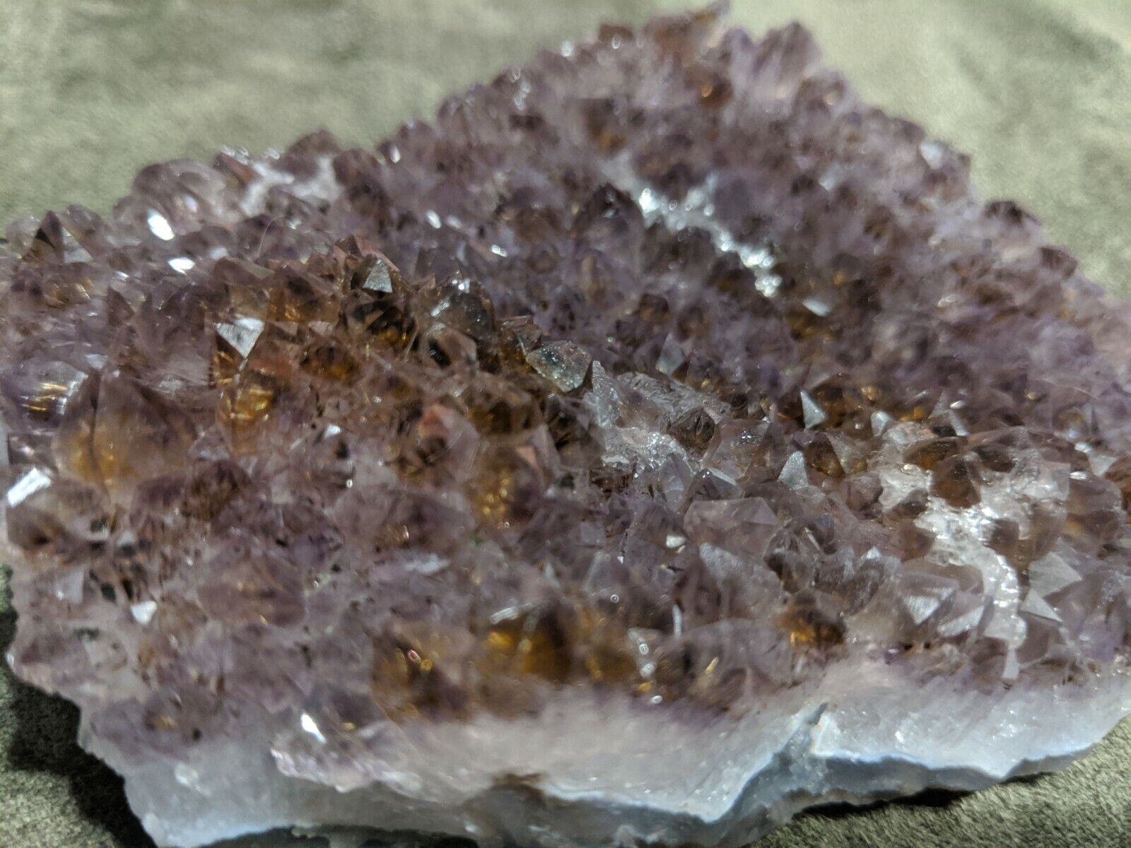 Amethyst cluster with Caoxenite - 1670ct /334grams