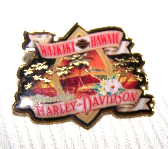 HARLEY DAVIDSON WAIKIKI H.D. WAIKIKI HAWAII DEALER DEALERSHIP VEST PIN