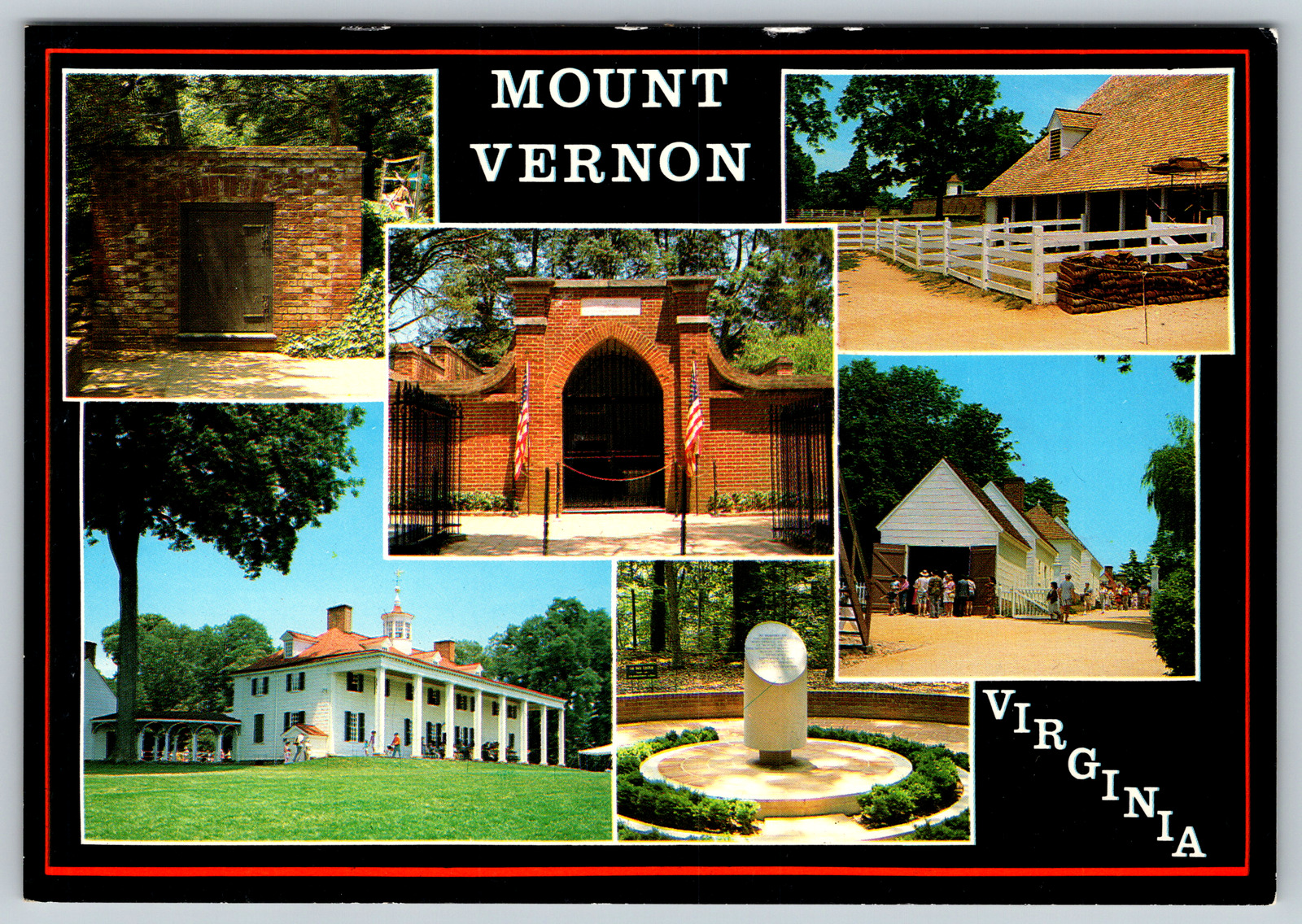 c1970s Mount Vernon Virginia Multi-View Monuments  Vintage Postcard