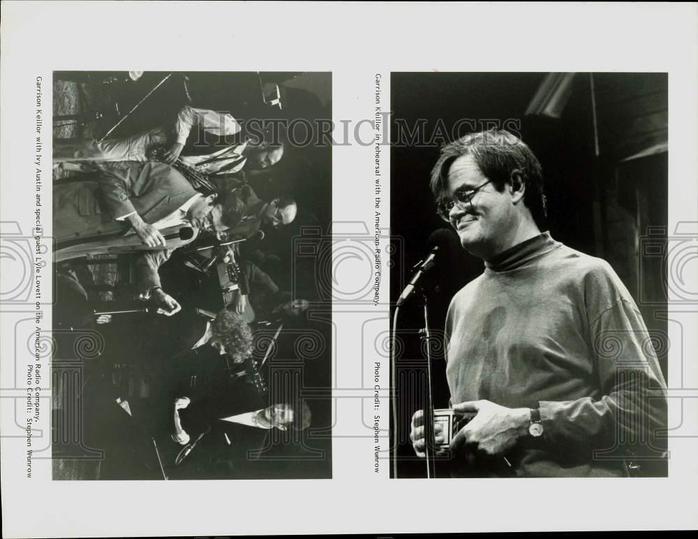 1993 Press Photo Garrison Keillor performs on the American Radio Company