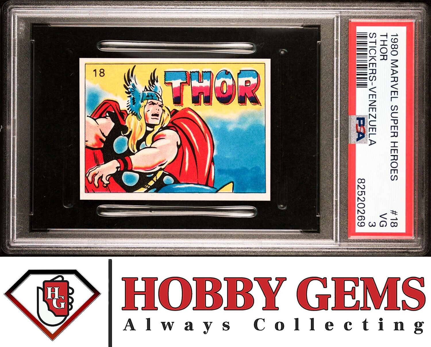 THOR PSA 3 1980 Marvel Super Heroes Stickers-Venezuela #18