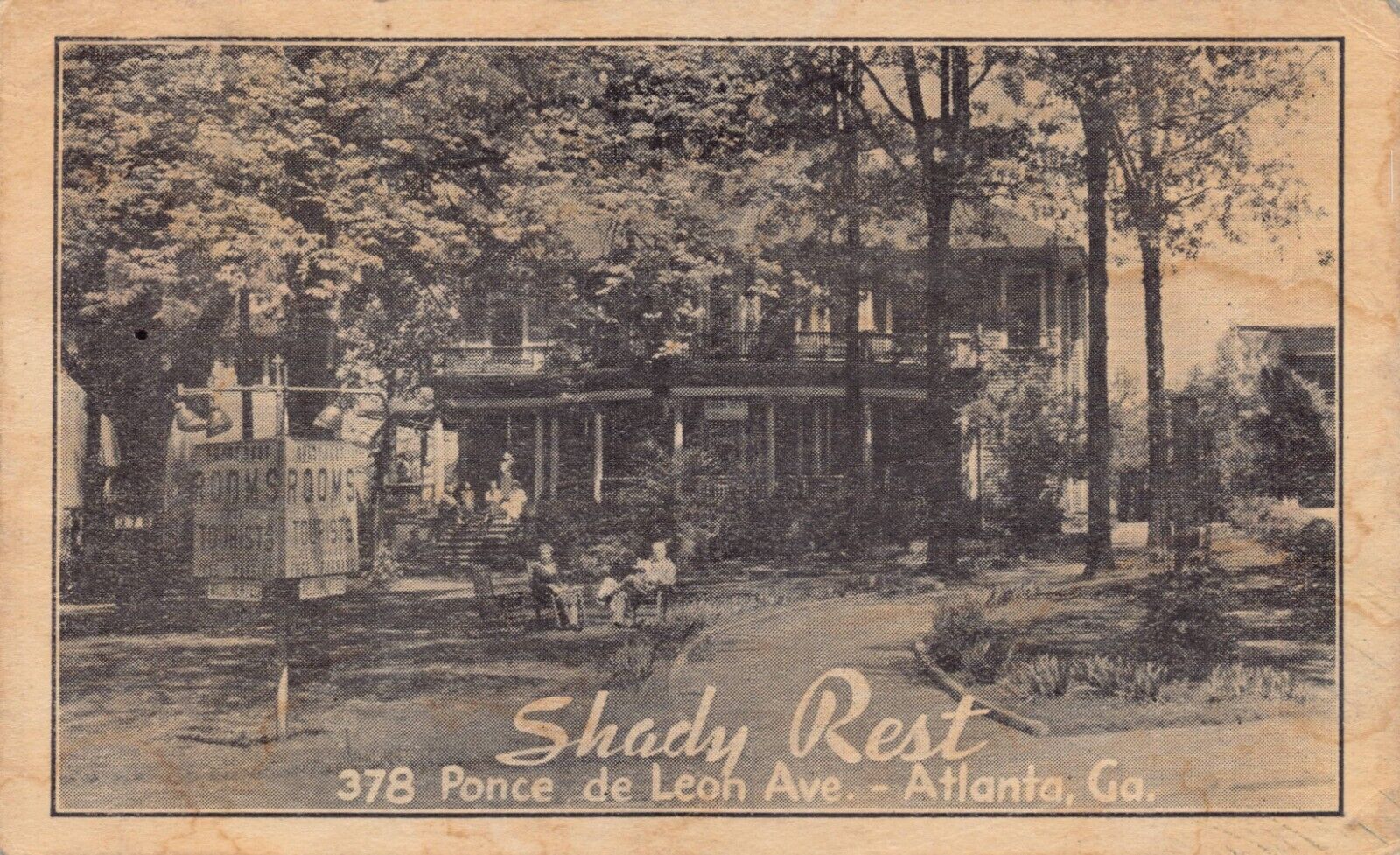 GA~GEORGIA~ATLANTA~SHADY REST TOURIST HOME~378 PONCE DE LEON AVE~C.1935