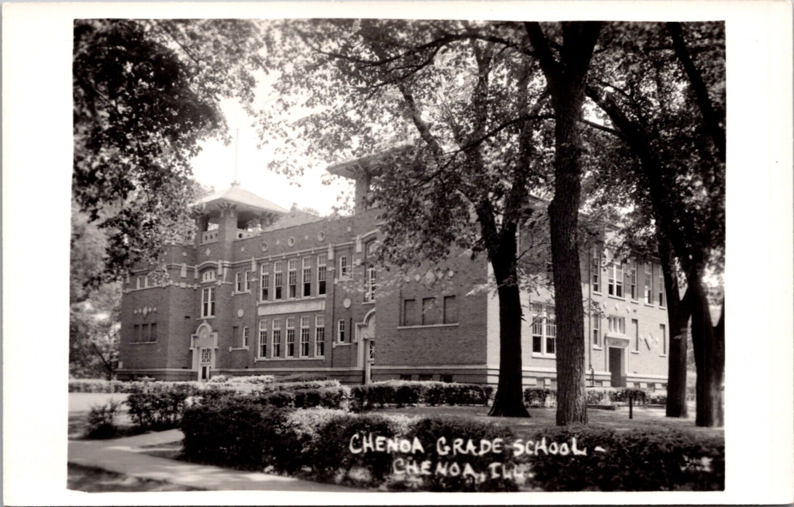 Real Photo Postcard Chenoa Grade School in Chenoa, Illinois