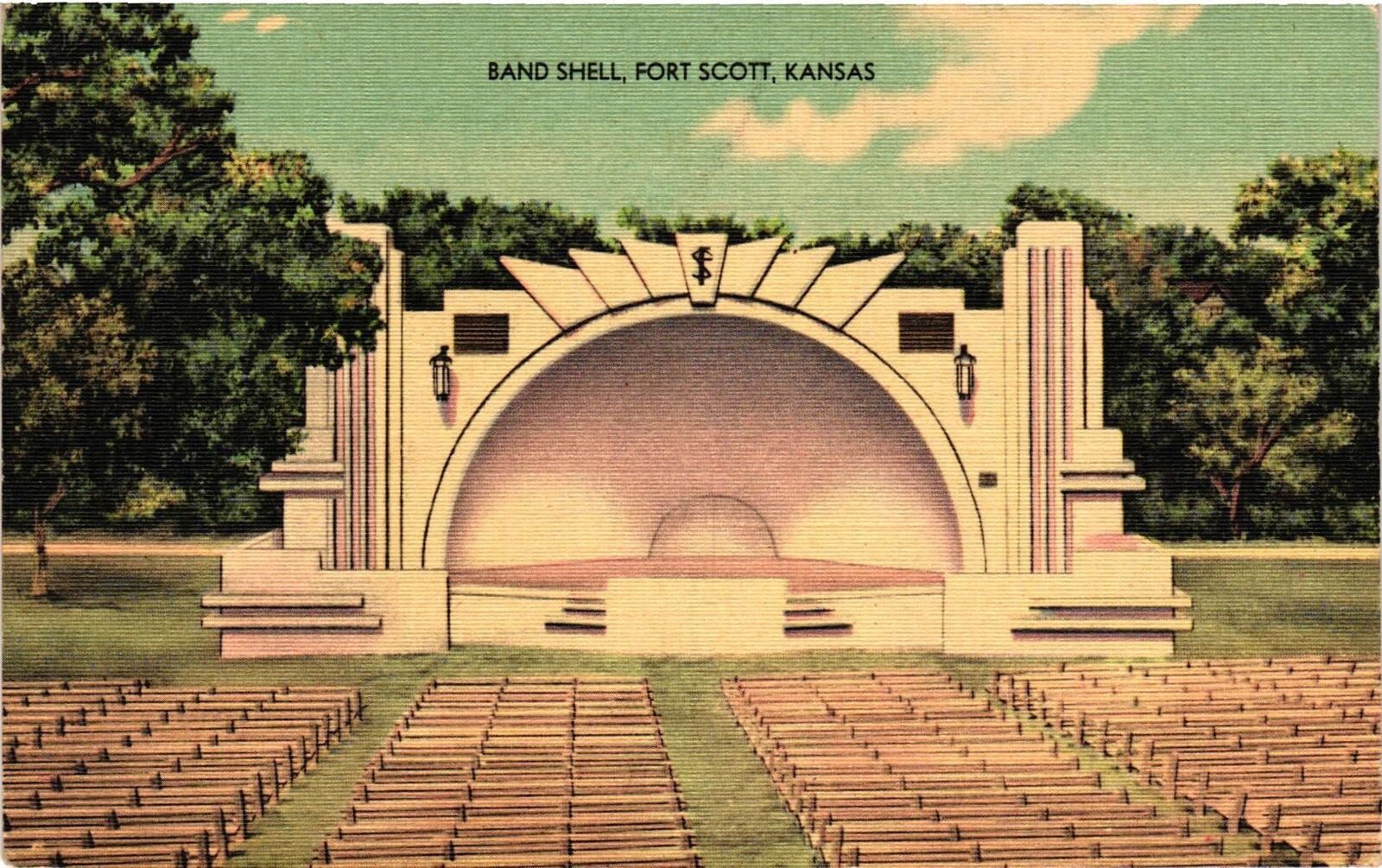 Vintage Postcard- Band Shell, Fort Scott, KS UnPost 1930s