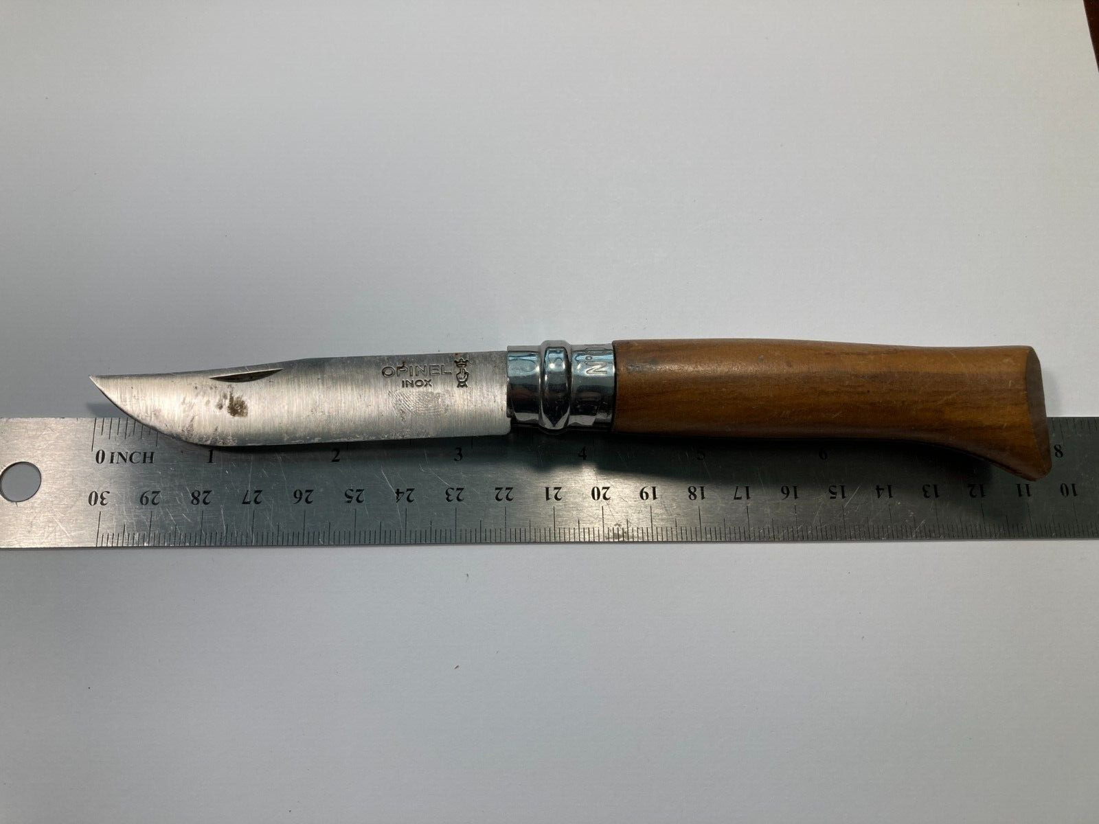 Opinel No. 08 Inox Steel Folding Knife, Wood Handle (B)