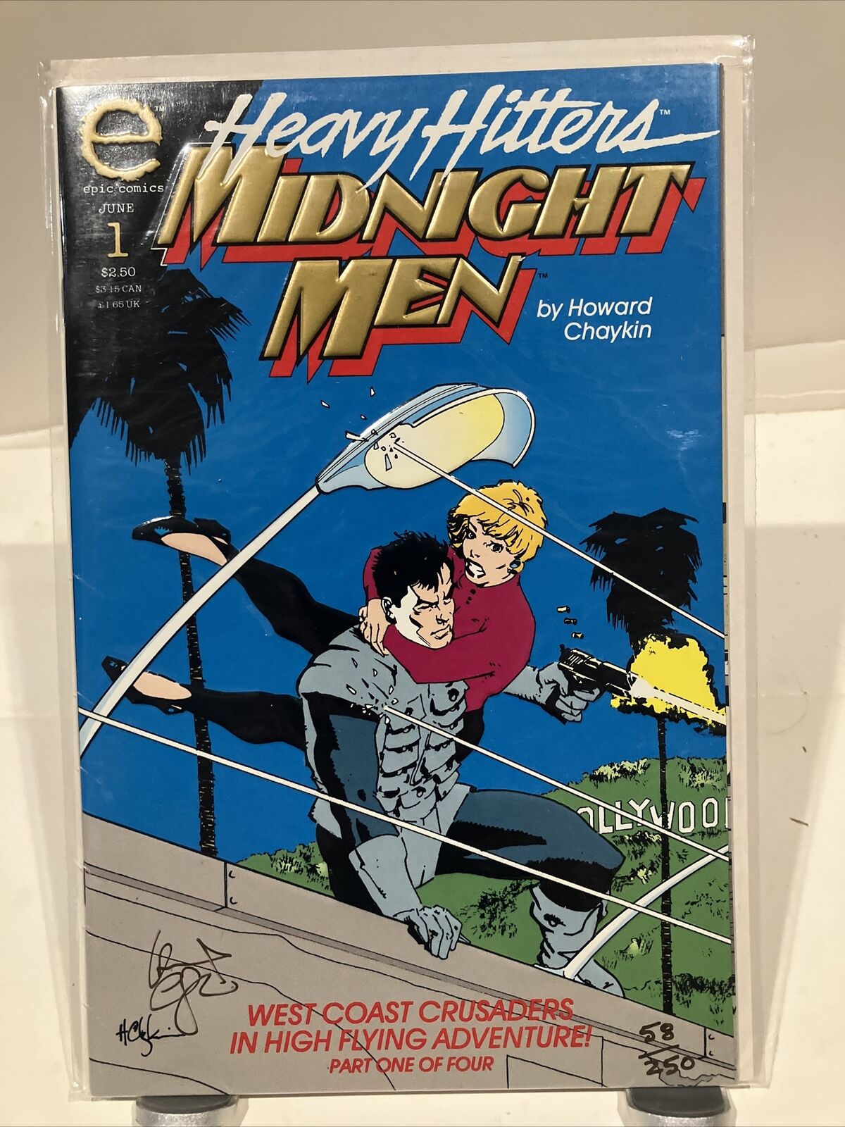 Heavy Hitters Midnight Men #1 Epic Comics VF/NM Signed 58/250