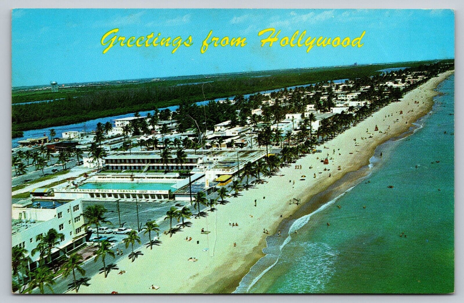 Greetings from Hollywood-by-the-Sea,FL Broward County Florida Chrome Postcard