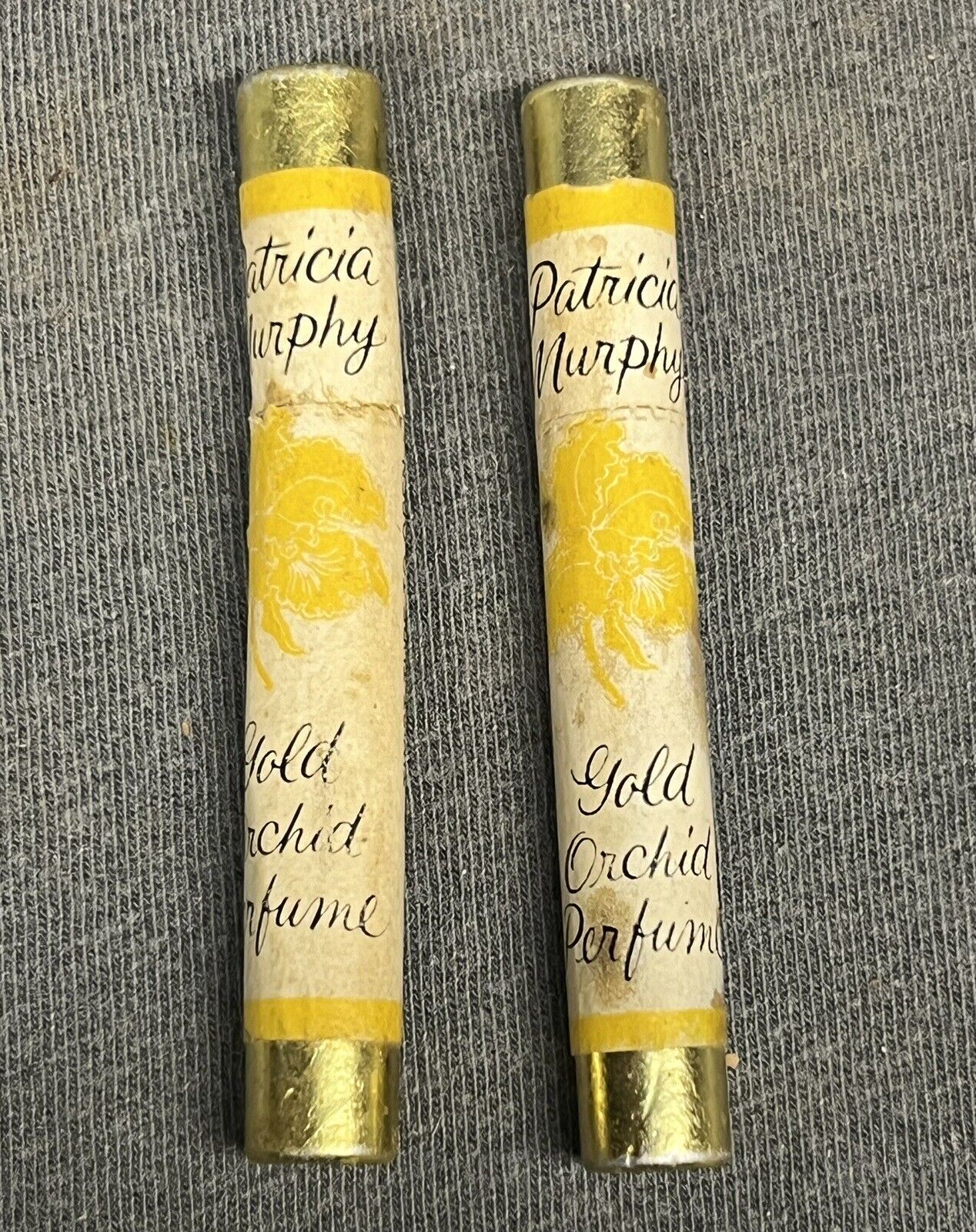 2 Patricia Murphy Gold Orchid Perfume Vintage Sample Vials