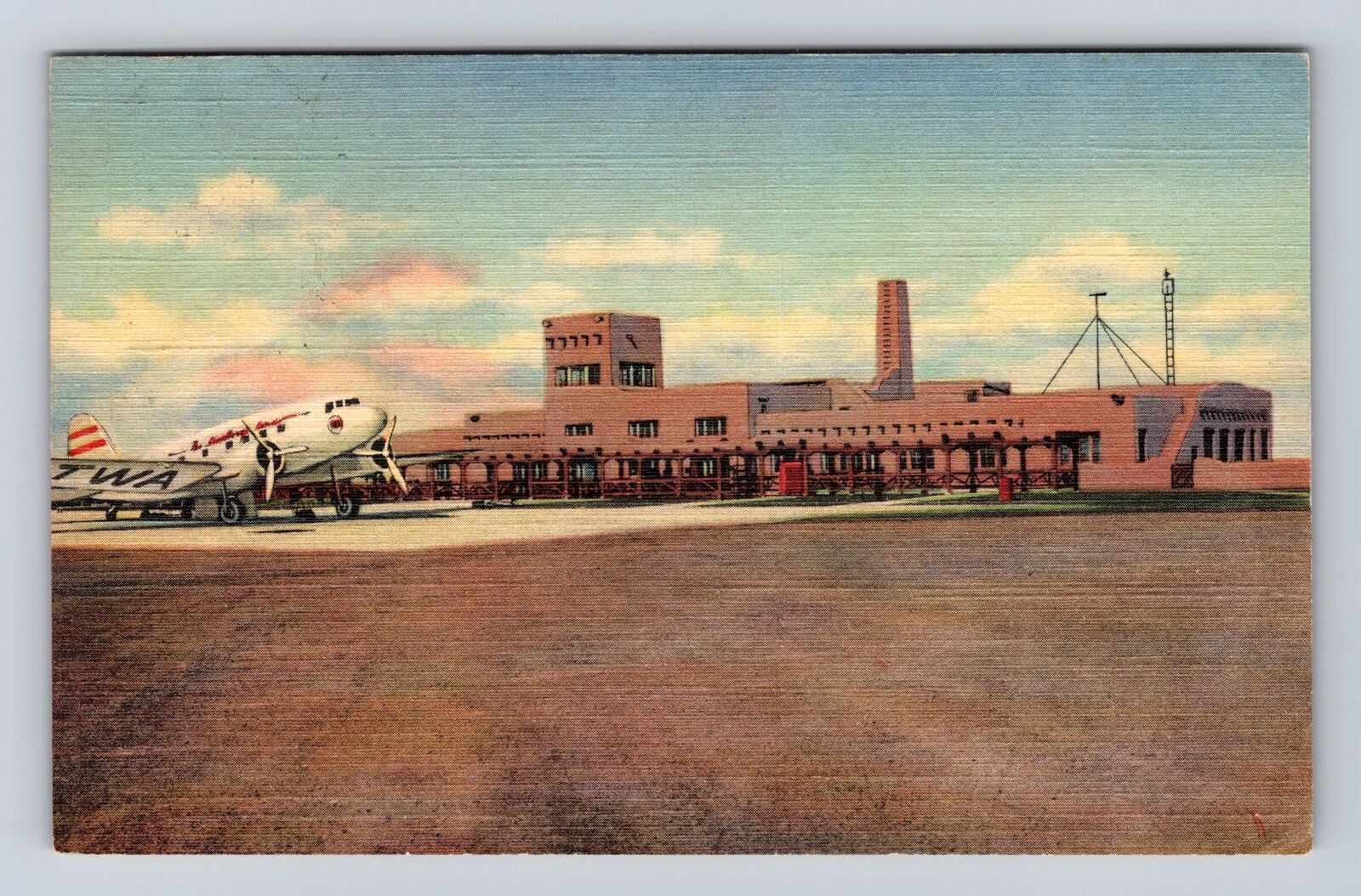 Albuquerque NM-New Mexico, Administration, Municipal Airport, Vintage Postcard