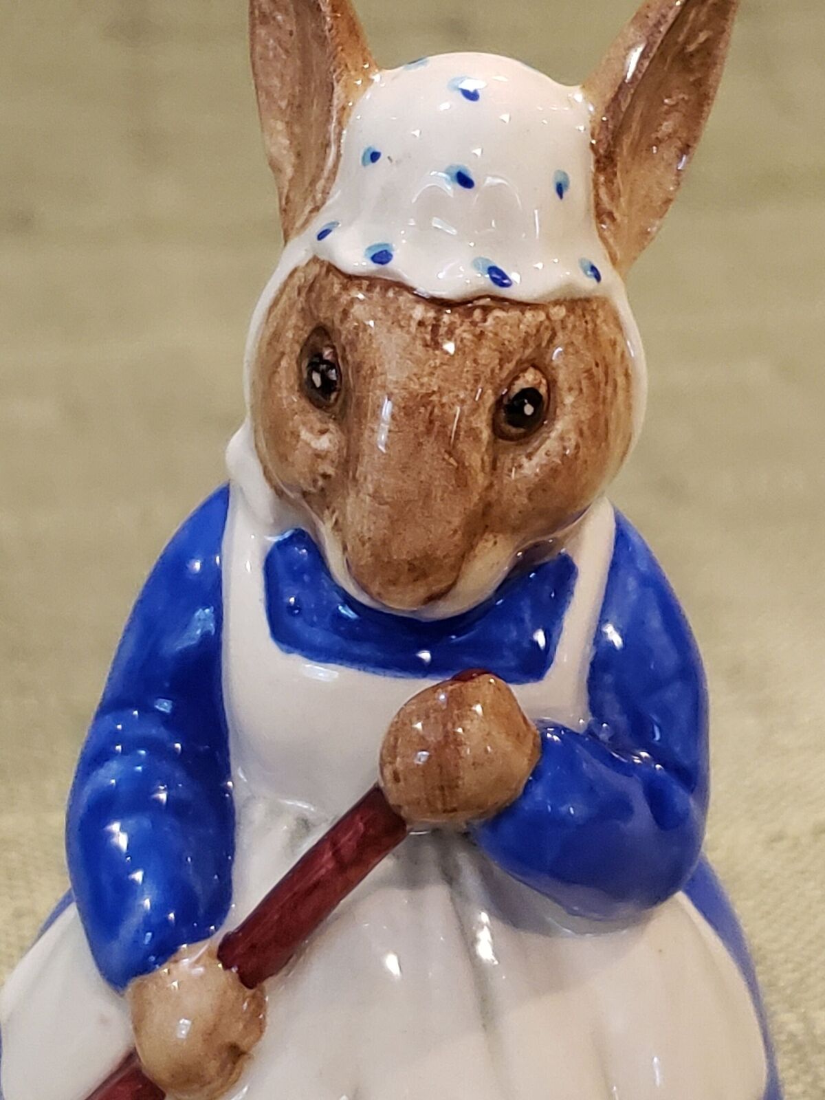 Vintage Royal Doulton Mrs. Bunnykins Clean Sweep Figurine, Made In England, 1972