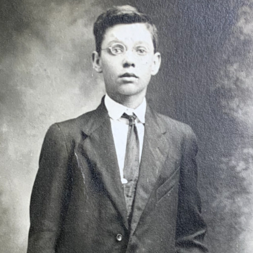 Studio Portrait Young Man Suit William Reeder Real Photo Postcard RPPC
