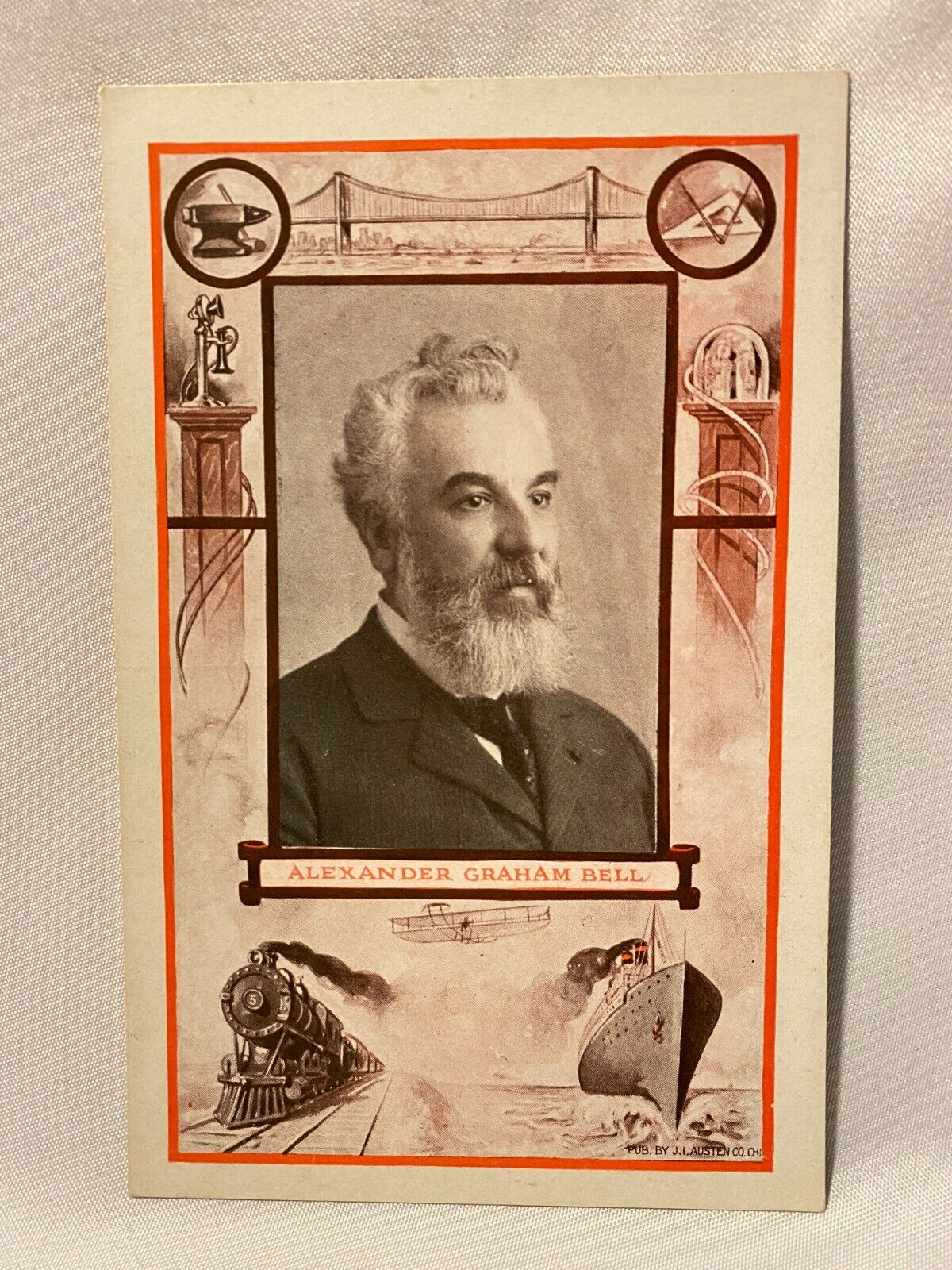 Vintage Alexander Graham Bell Unposted Postcard By J. I. Austen Co. Chi. A-328